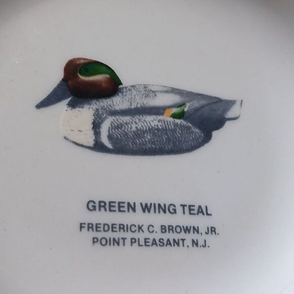 Ducks Unlimited Committee 1979 NJ Porcelain Tray Green Wing Teal Frederick Brown - Picture 4 of 4